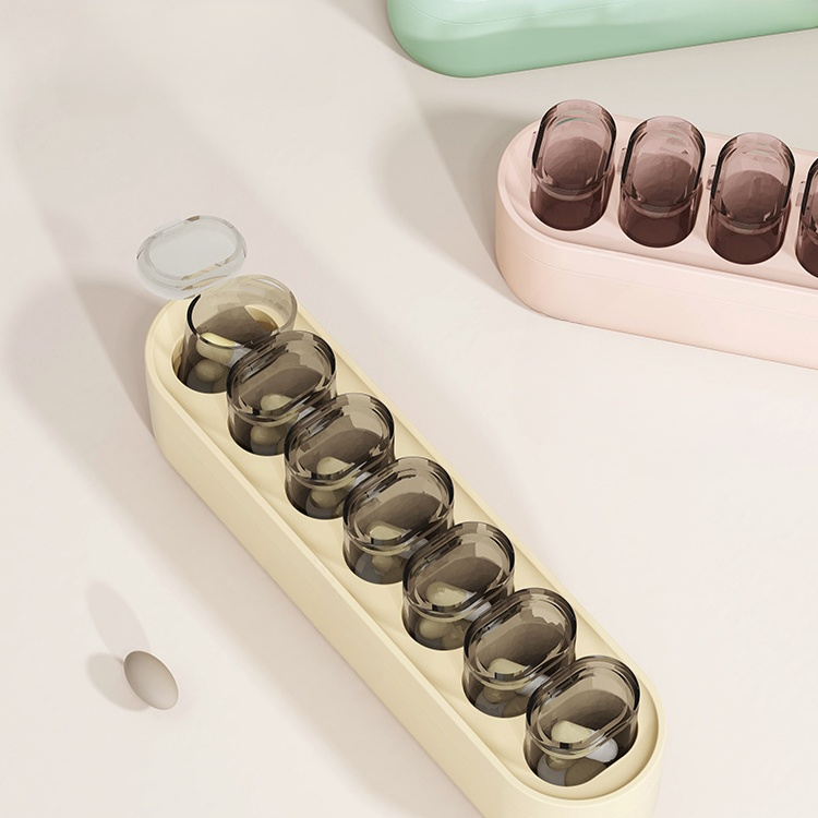 Portable 7-Day Pill Organizer Box