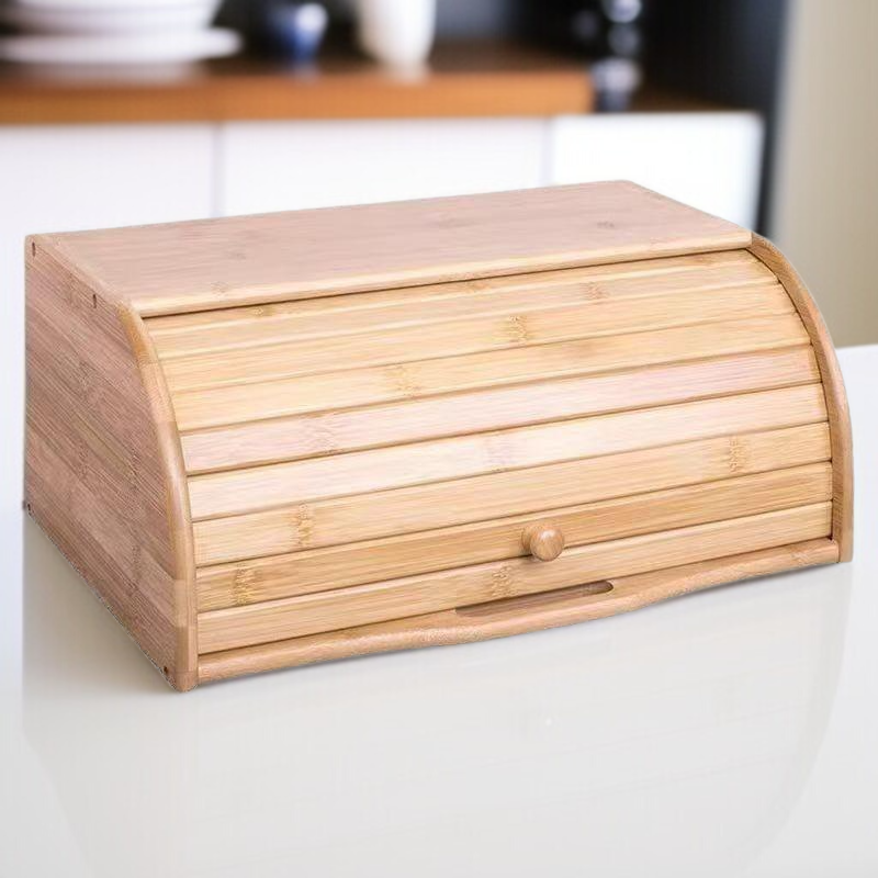 Haushalt Bambus-Brotkasten im japanischen Stil, mehrschichtige Holz-Brotaufbewahrung