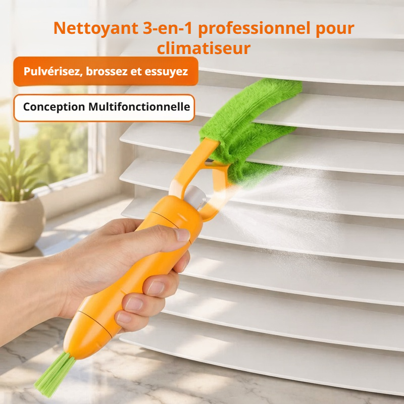 Brosse de nettoyage multifonctionnelle pour climatiseur et pales de ventilateur