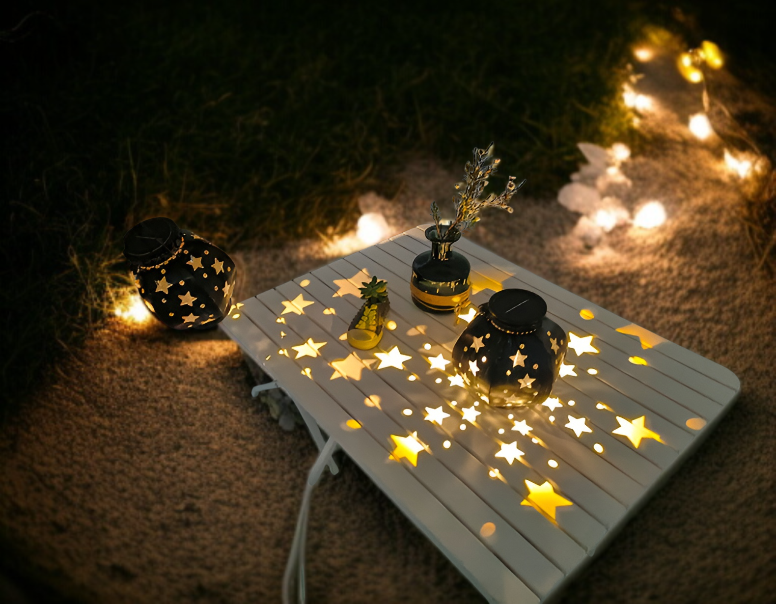 鉄製五芒星ライトのシャドウ効果