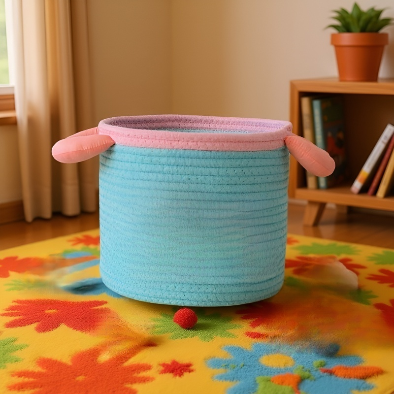 Cesta de almacenamiento tejida para escritorio