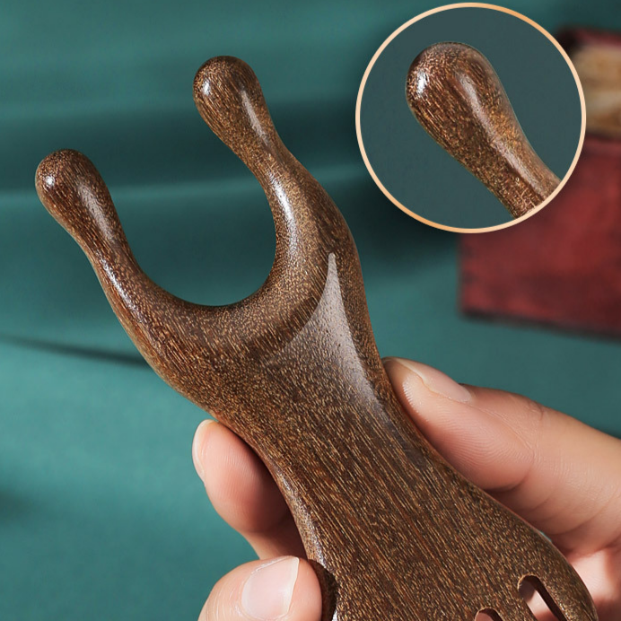 檀木五爪經絡按摩梳子 升級美鼻護眼利器