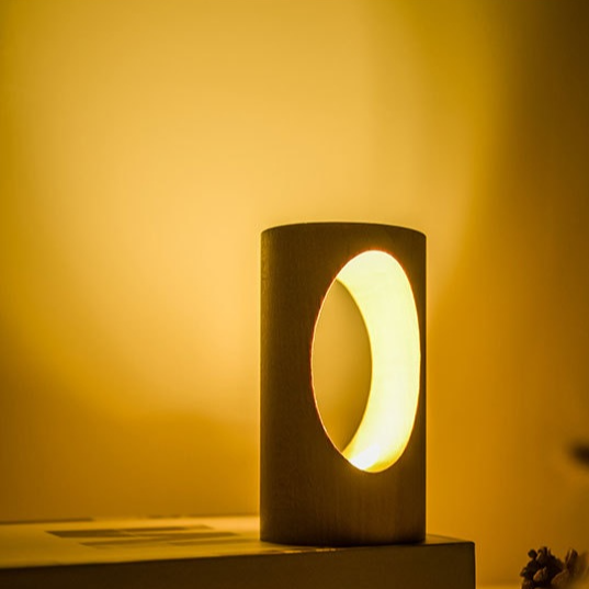 Smart Sensor Solid Wood Night Lamp