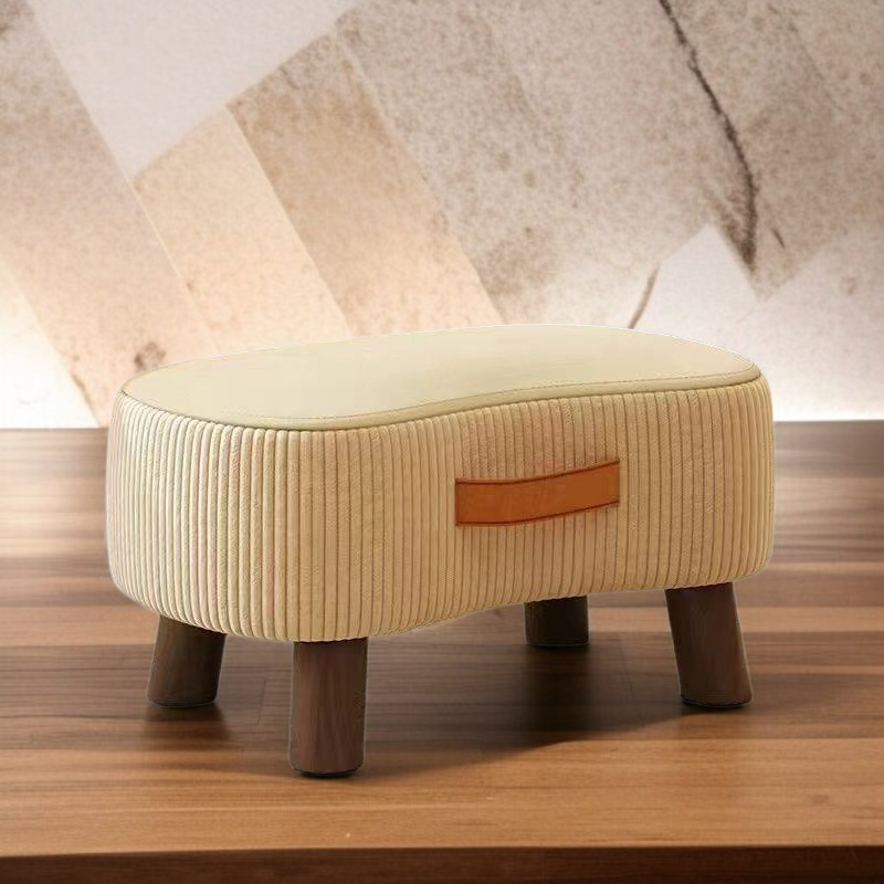 Tragbarer Fußhocker aus Massivholz, Schuhwechsel- und Couchtischhocker für das Wohnzimmer