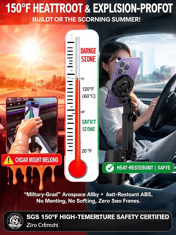 【Universal Adjustable】 Cup Holder Magnetic Arm Phone Stand
