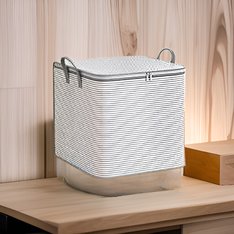 방수 방진 수납 파우치 대용량 스트라이프 정리 의류 접이식 부직포 바지 수납 파우치