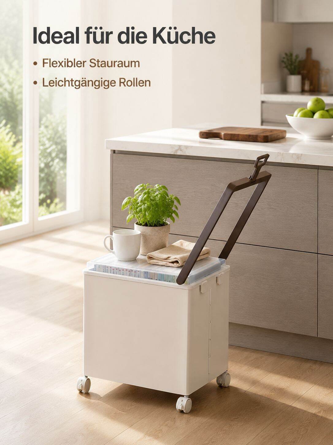 Klappbarer Servierwagen mit Rollen und Deckel, vielseitig einsetzbares Standregal