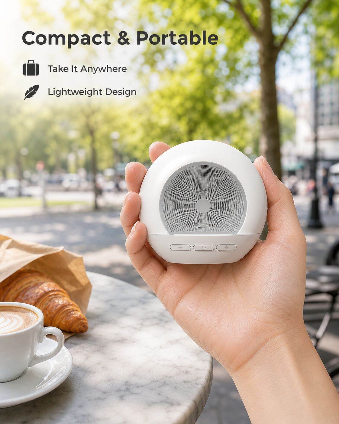 Colorful Ambient Lighting Mini Bluetooth Speaker with Built-in Microphone, Night Light Audio
