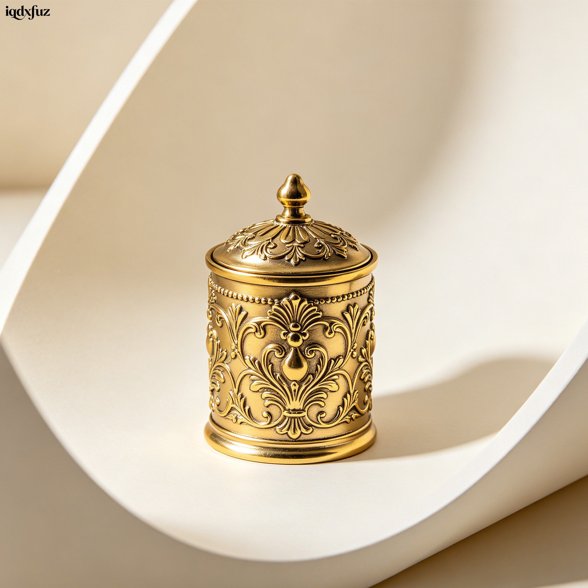 Embossed gold storage jars (3 pieces)