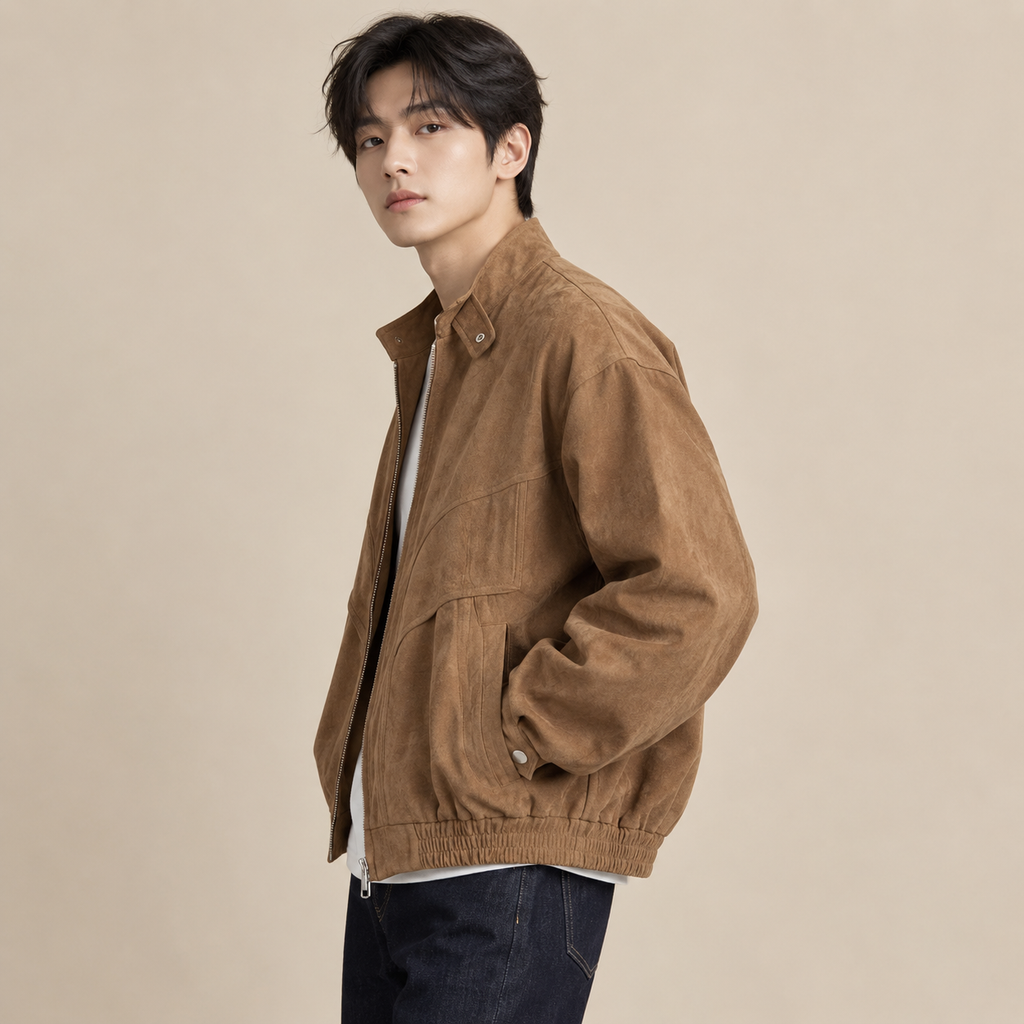 남성 빈티지 스탠드넥 스웨이드 자켓 가을 옷