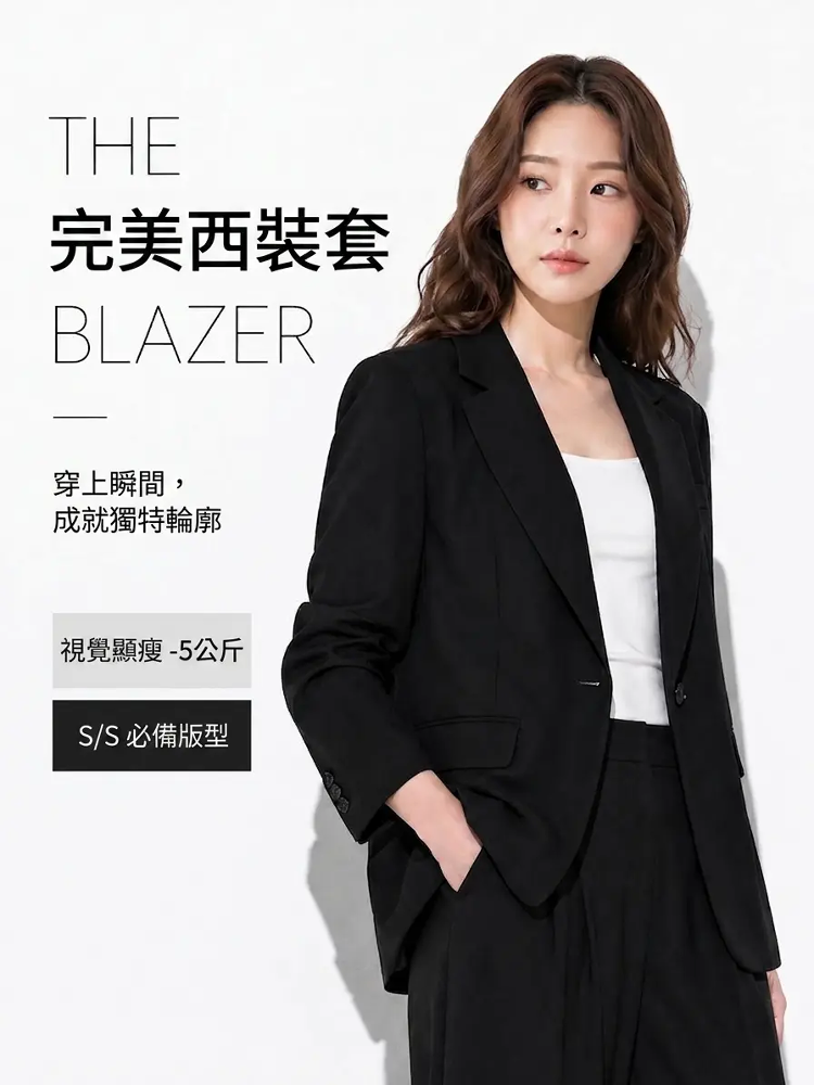 一粒扣時尚西裝外套