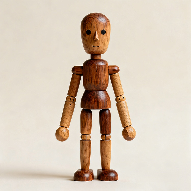 ナチュラルな木の人形インテリア雑貨