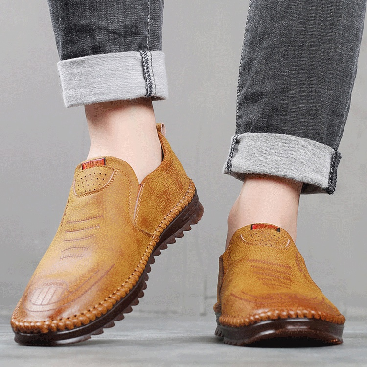 Zapatos de cuero casual de cuero hechos a mano