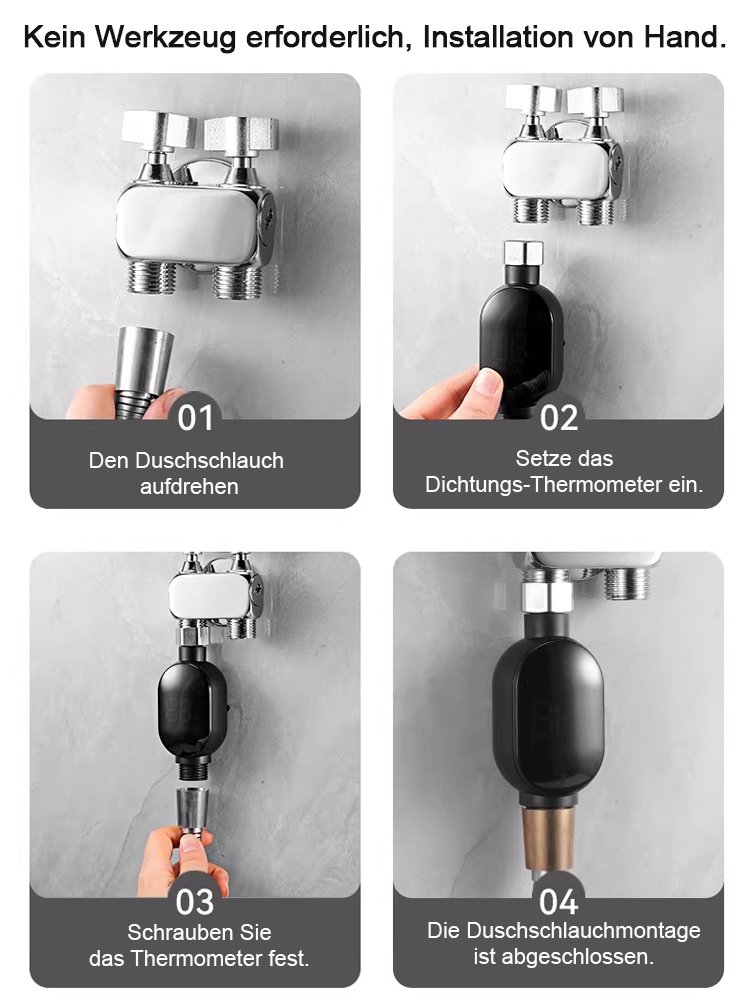 Intelligentes Duschthermometer mit wasserdichter Anzeige