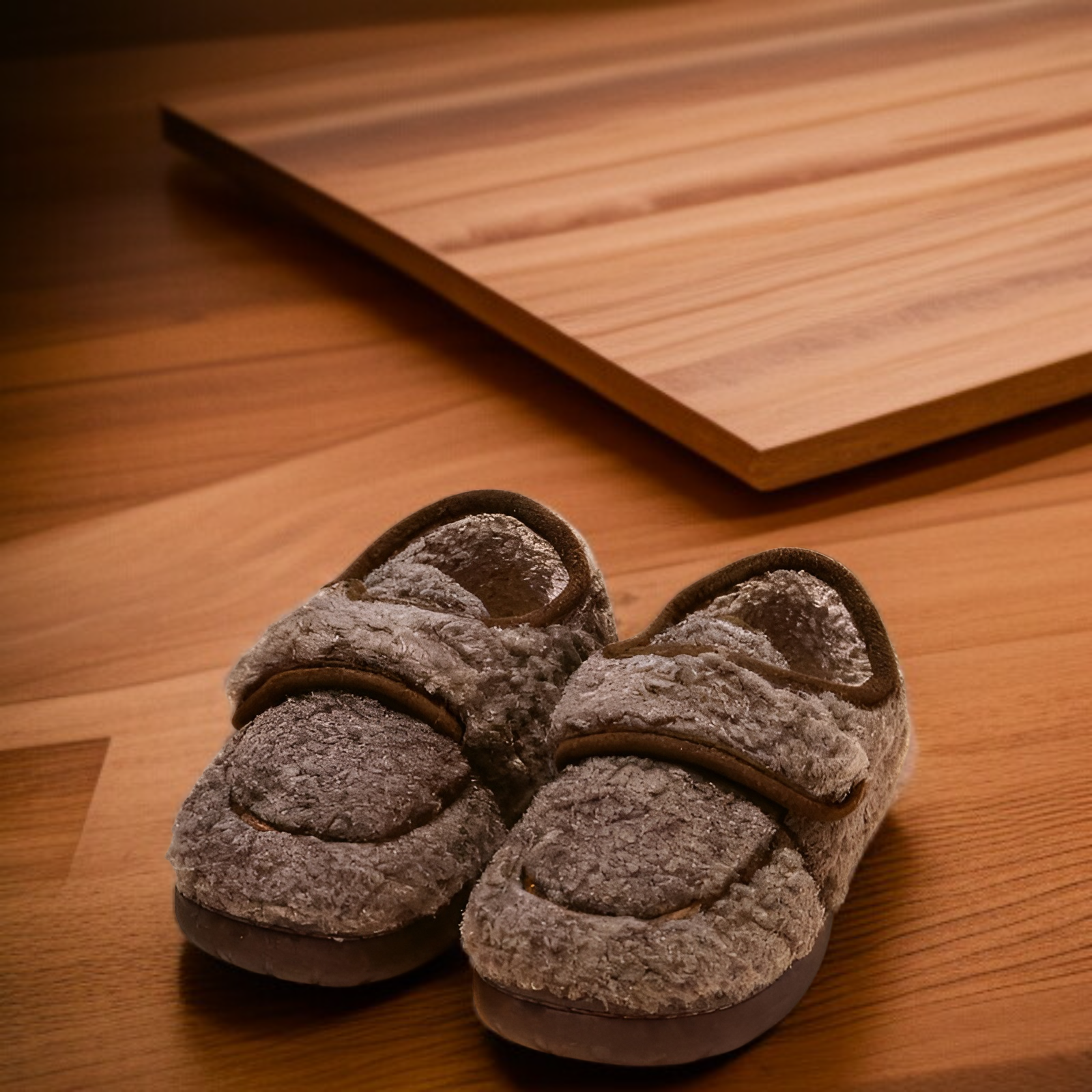 冬季厚毛絨車縫線棉鞋