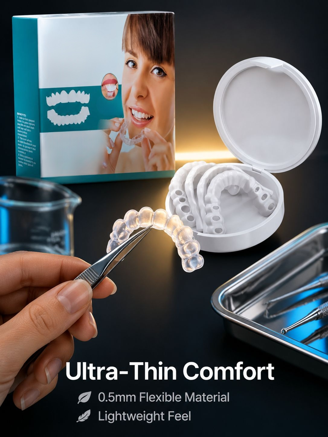 Comfortable Adjustable Clip Dentures, Fits All Mouth Types, Secure Fit