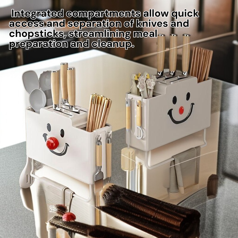 Integrated Household Knife Storage and Chopsticks Basket