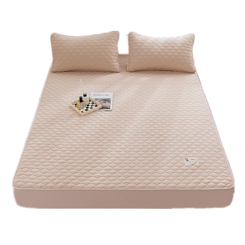 Pure Cotton Fitted Mattress Protector Non-slip Washed Cotton