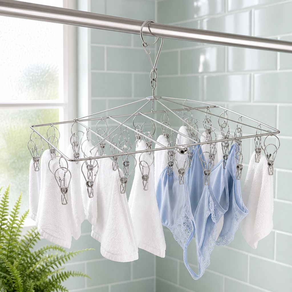 Stainless Steel Square Clothes Drying Rack Clips