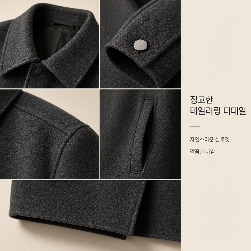 남자용 봄 가을 겨울 신상 카라 울 자켓