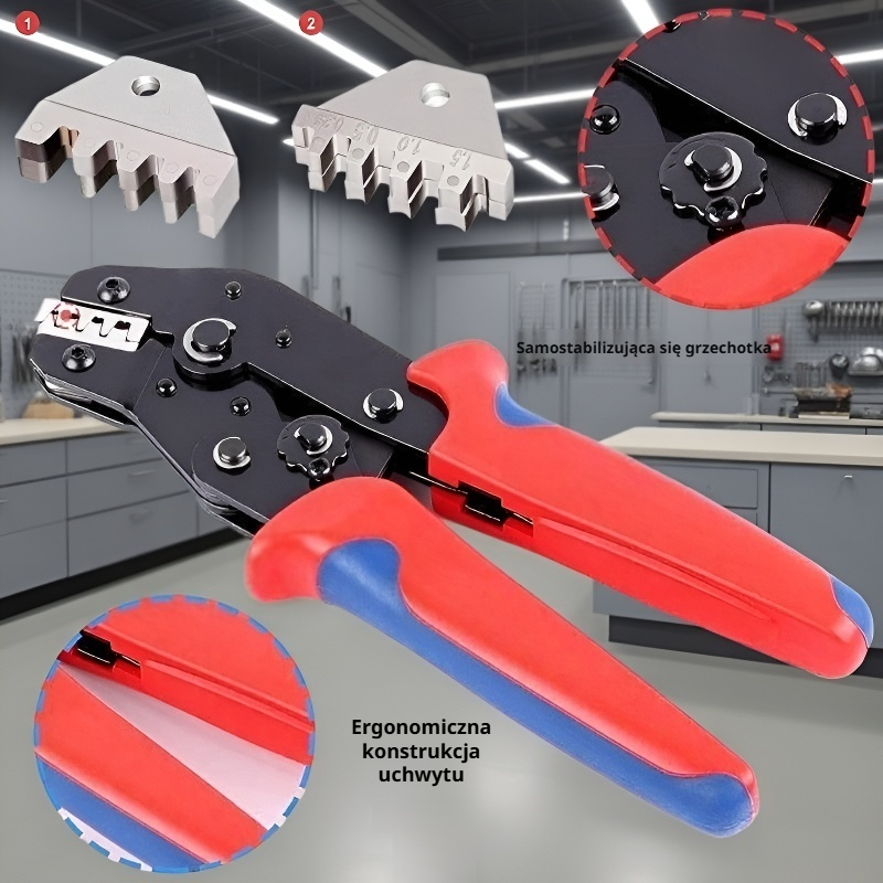 Solidna zaciskarka do złączy elektrycznych w samochodzie