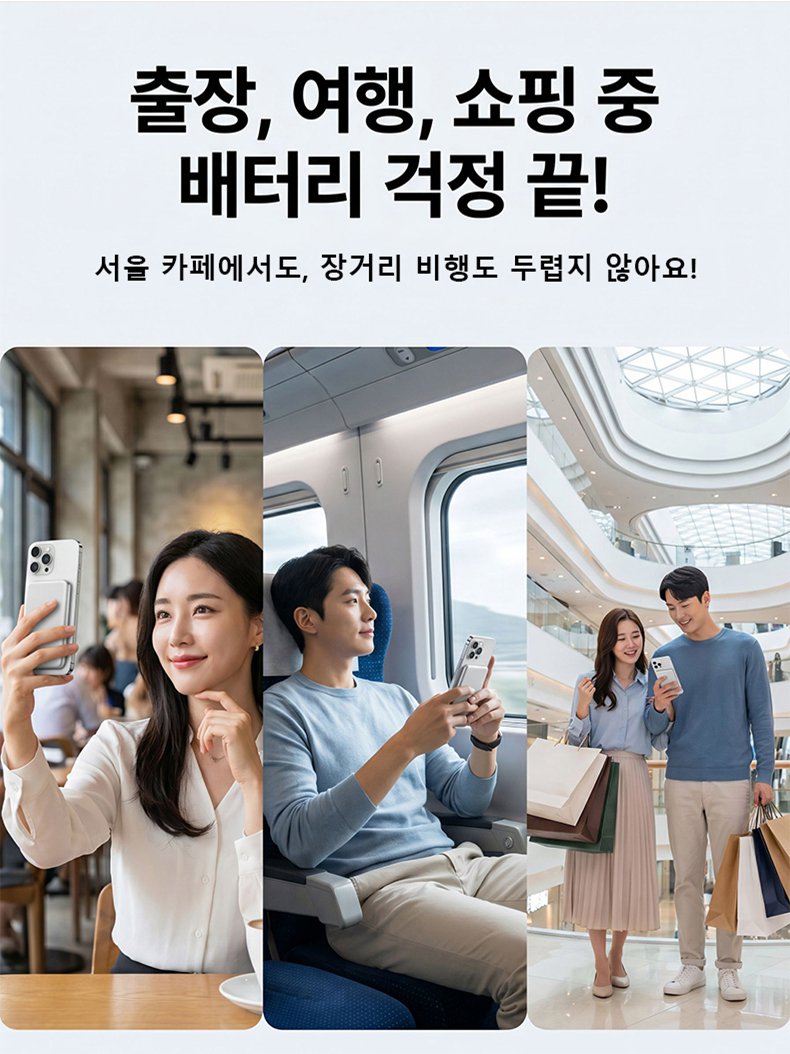 아이폰 에어보다 더 얇은 마그네틱 무선 보조배터리