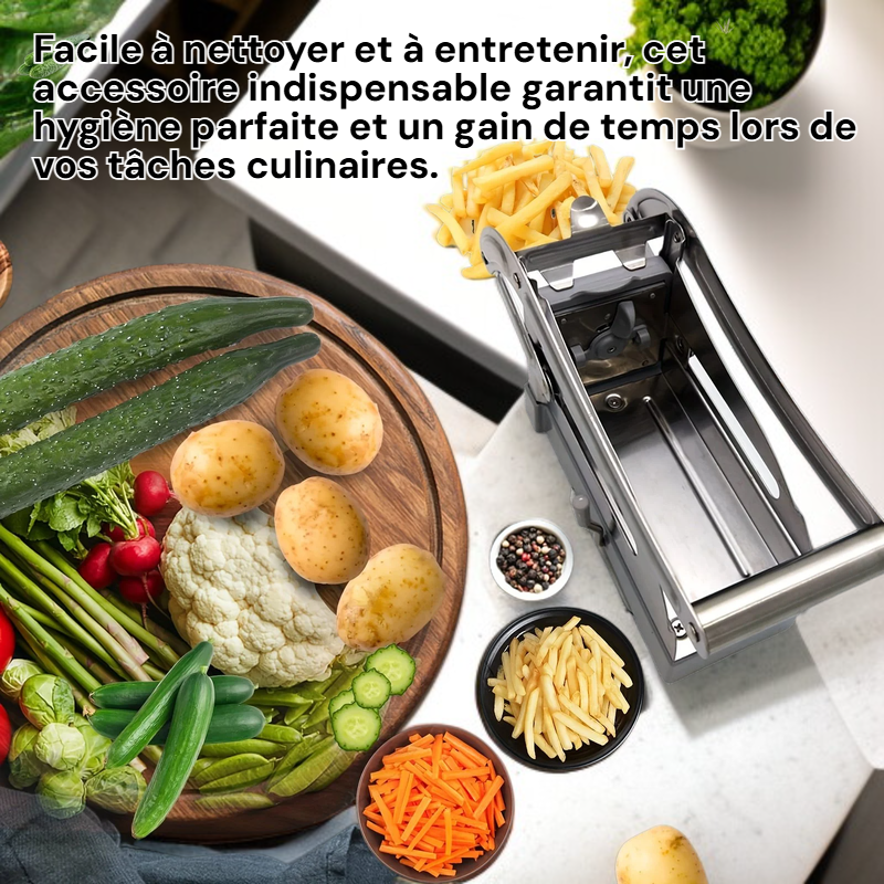 Coupe-légumes, coupe-frites, outil de découpe de cuisine en acier inoxydable robuste