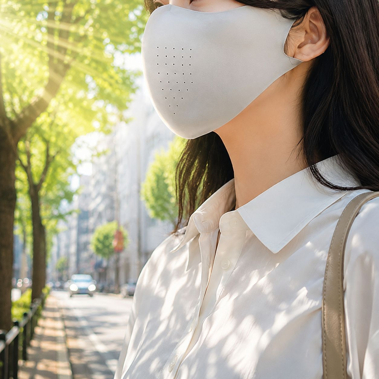 女性用アイスシルクフェイスマスク正面画像