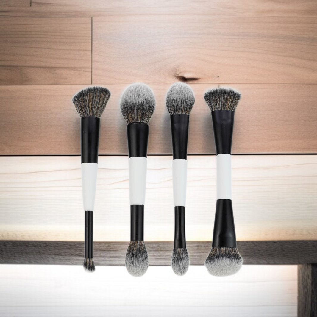 Dual head multifunctional black and white makeup brush