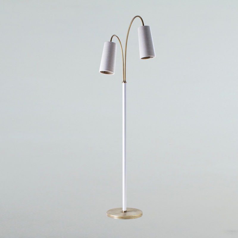 Lámpara de pie moderna de doble cabezal curvo