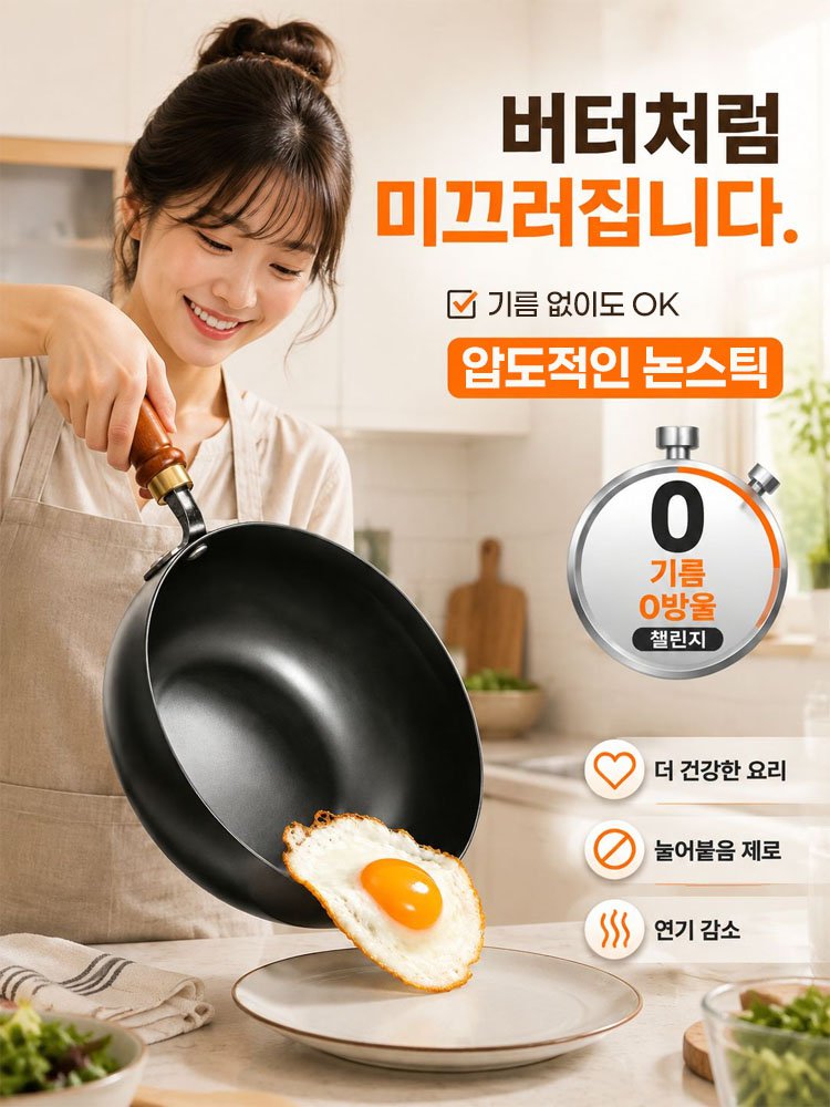 넉넉한 대용량 논스틱 딥팬