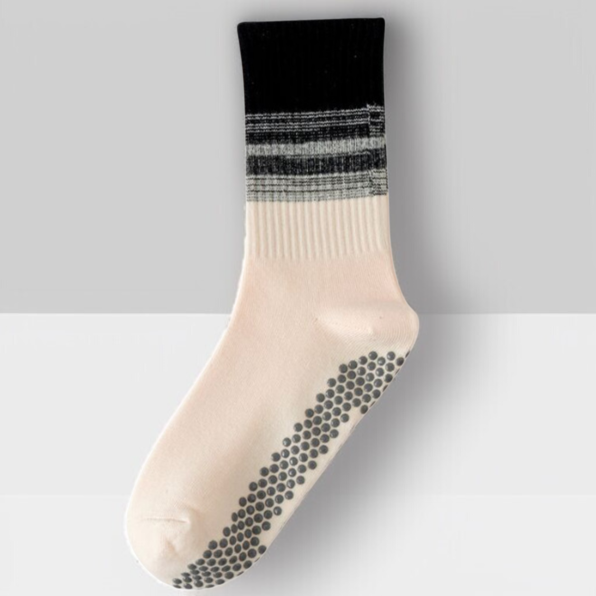 그라데이션 미끄럼 방지 요가 중통 양말