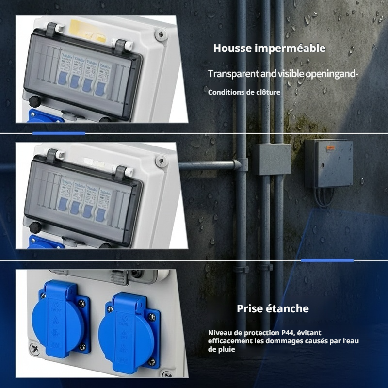 Boîte de distribution électrique portable en plastique