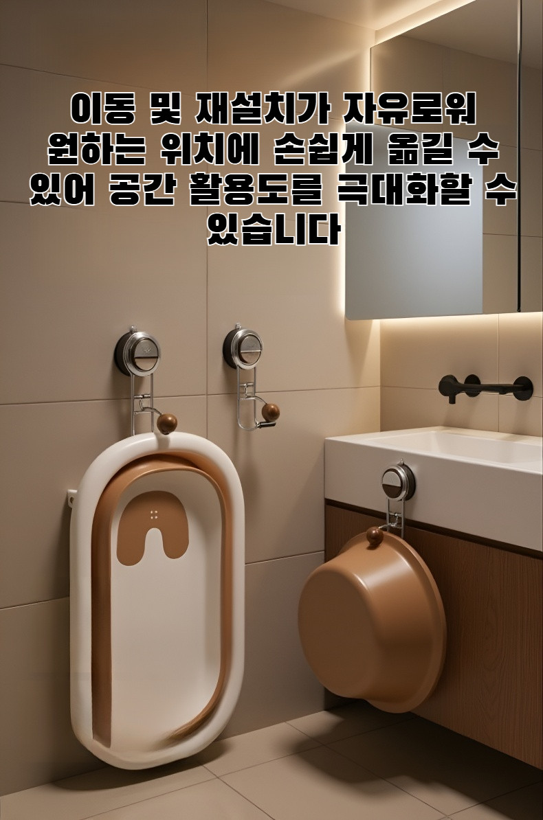 흡입 컵 세면대 후크 제품 전체 모습