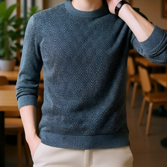 남자 추동 자카드 스웨터 남 기모 니트 레깅스 남자 니트 자카드 니트 레깅스