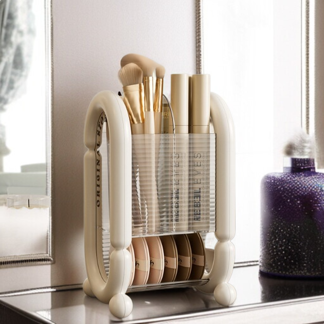 ミニマリストクリームスタイルメイクブラシバレルデスクトップドレッシングテーブル大容量眉毛筆箱口紅収納収納棚