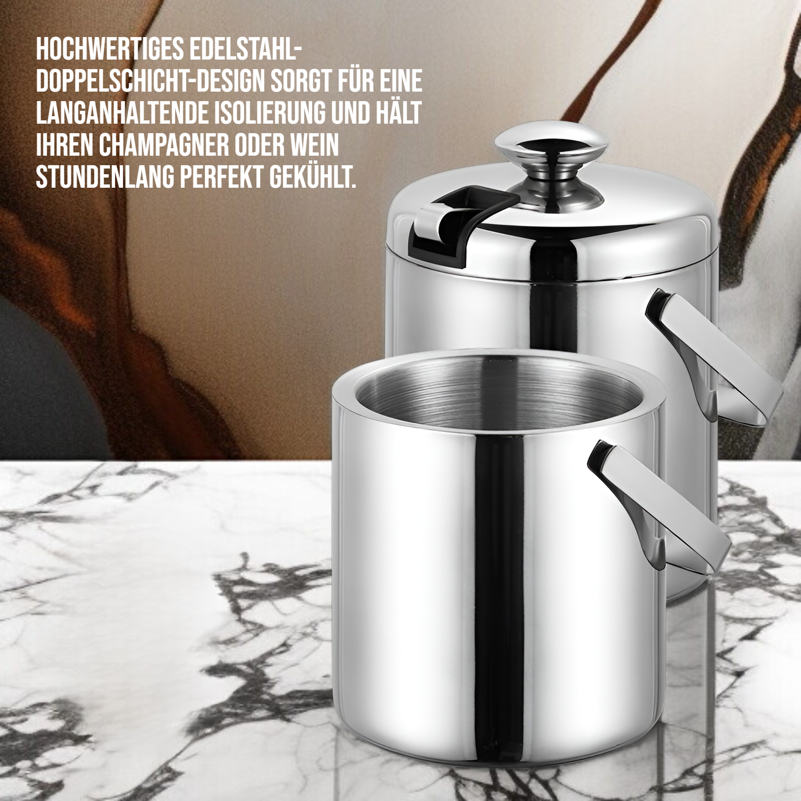 Edelstahl Doppelschicht Champagner Eisfass