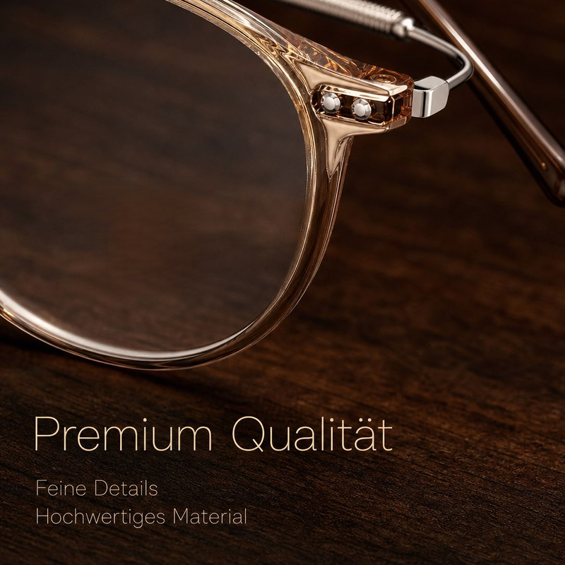 Elegante Seniorenbrille in dunklem Teebraun, ultraleicht mit grauen Gläsern