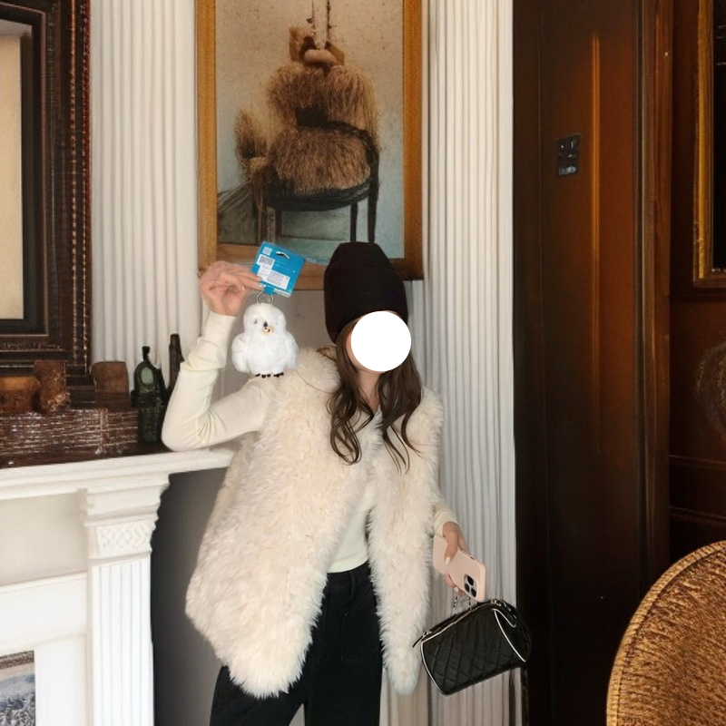 기품 있는 명품 스타일 따뜻하고 부드러운 퍼 자켓