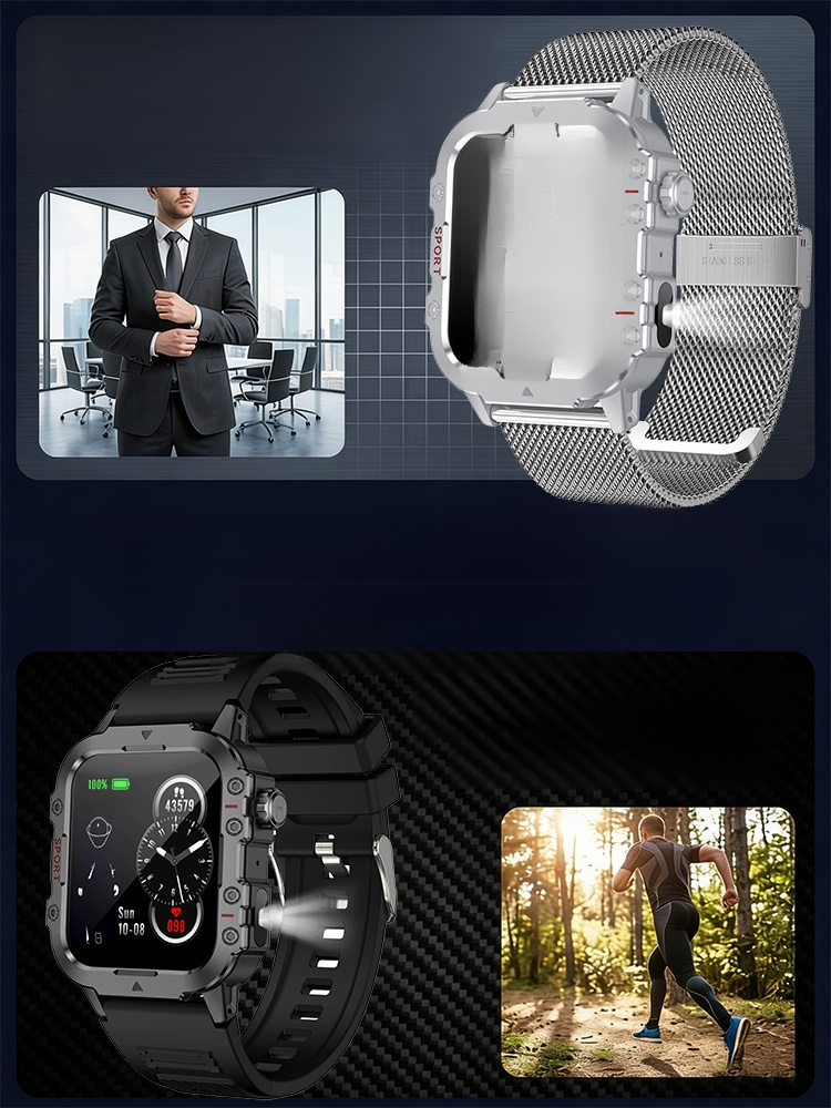OutdoorPro X Jasny Inteligentny Zegarek Zewnętrzny