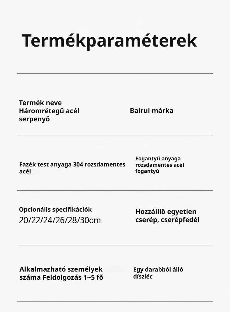 Erős és strapabíró indukciós főzőedény