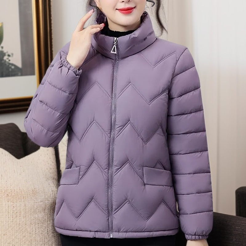 シニア女性用綿ジャケット ファッションショートアウター