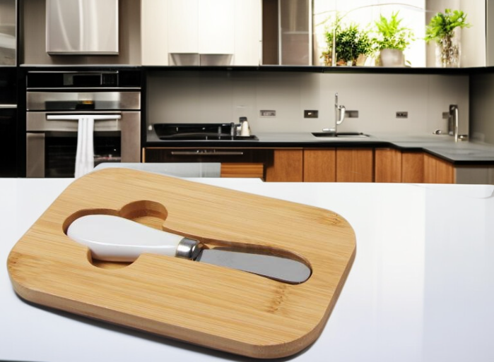 Handgefertigte Butterdose mit Steinmuster und Keramikdeckel