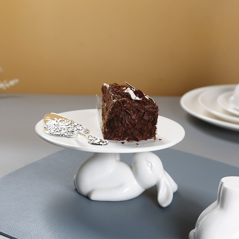 Ceramic Rabbit Shaped Snack & Fruit Plate