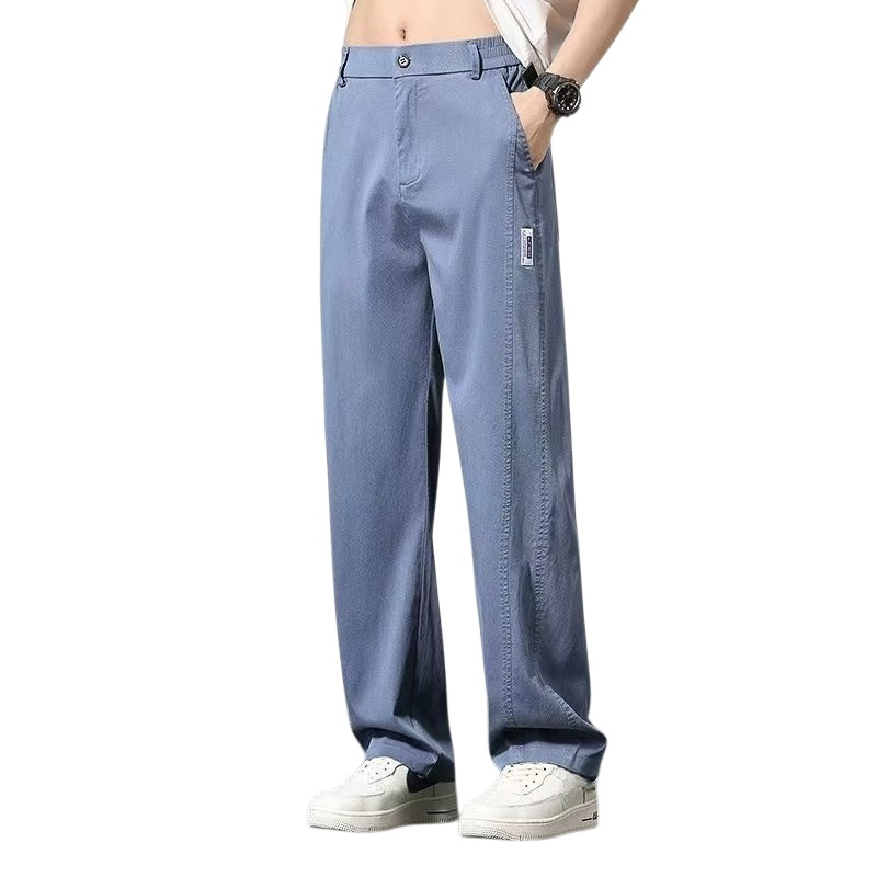 얇은 와이드 일자 와이드 팬츠 여름 텐셀 스판 얇은 캐주얼 팬츠