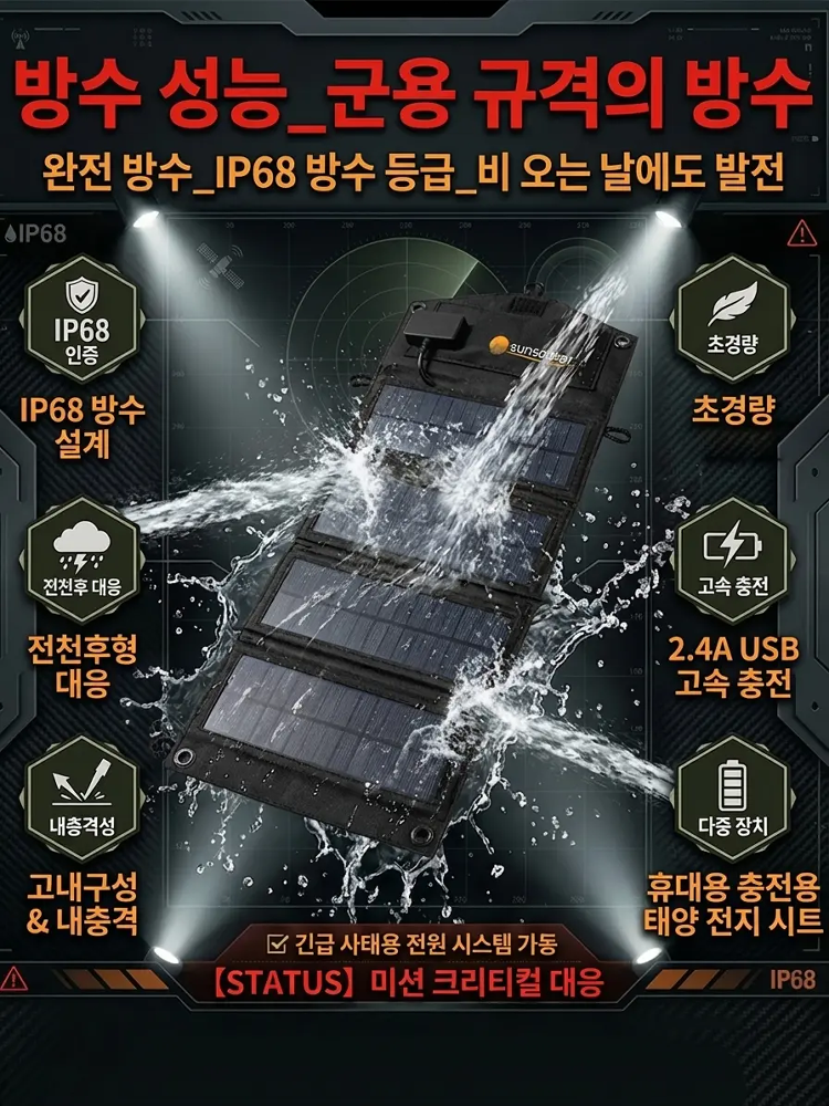 [일본 구마모토 정품] 쫙 펴면 무한 충전! 1mm 초경량 접이식 태양광 패널