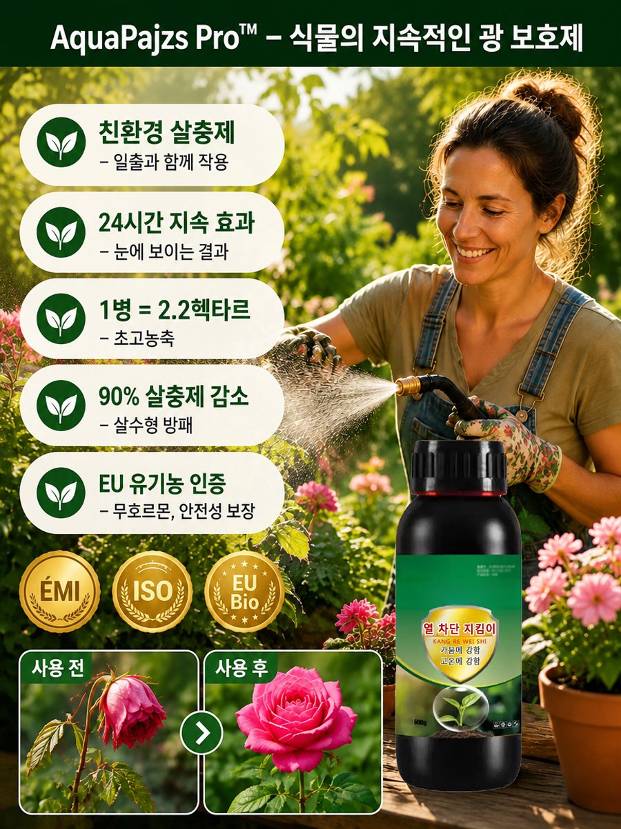 한 병으로 33무의 땅에 사용할 수 있는 항열 수호자 식물 영양액