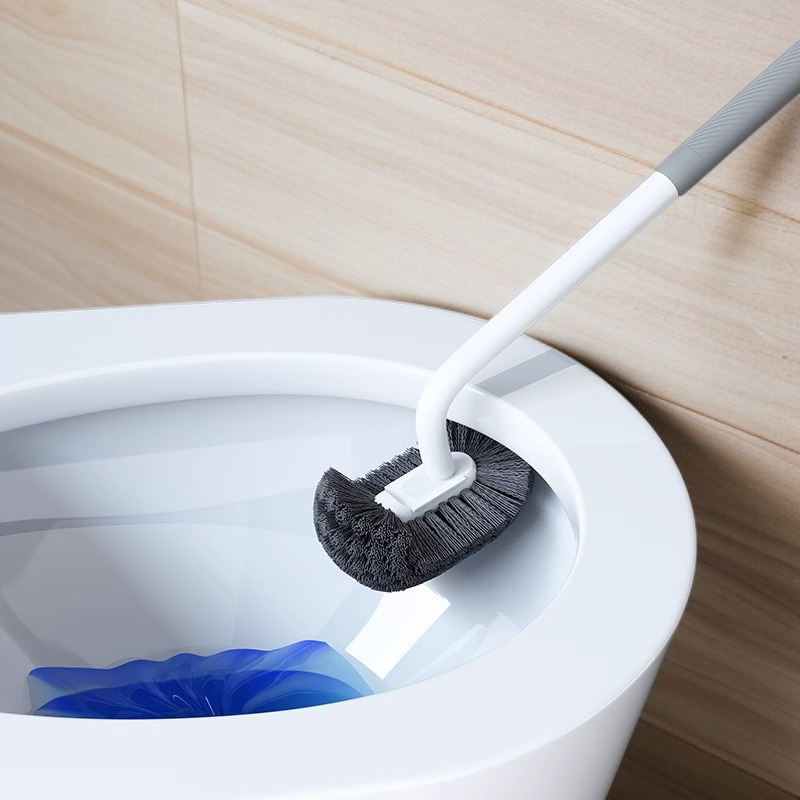 Cepillo de inodoro de mango largo y suave, tipo de pared, kit de herramientas de limpieza para baño