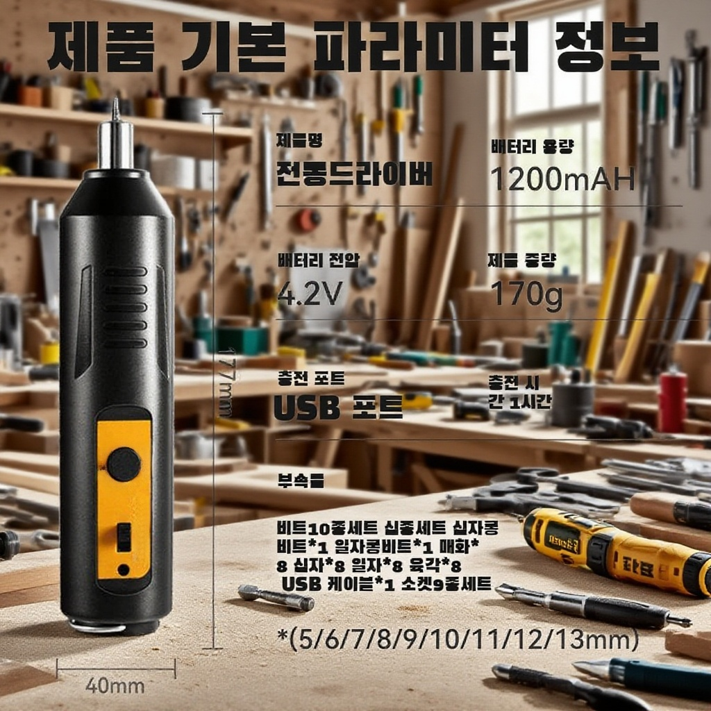 충전식 임팩트 핸드 드릴 세트, 리튬 배터리 포함 스마트 전동 드라이버