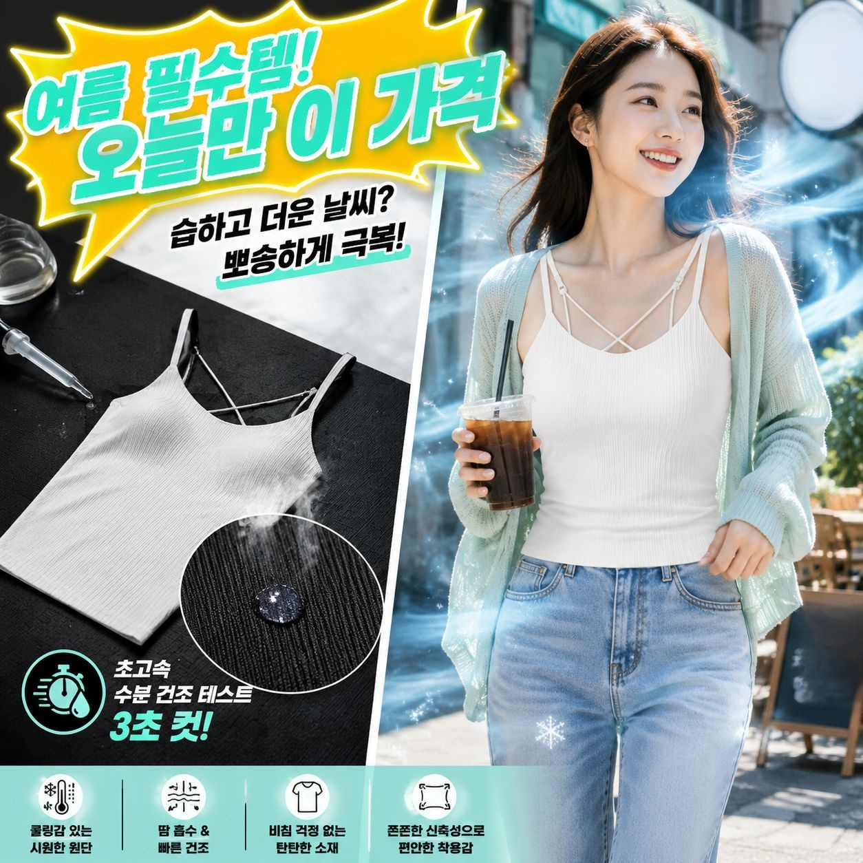 여성용 여름 스트라이프 슬림 캐미솔, 이너와 아우터 겸용, 심리스 디자인